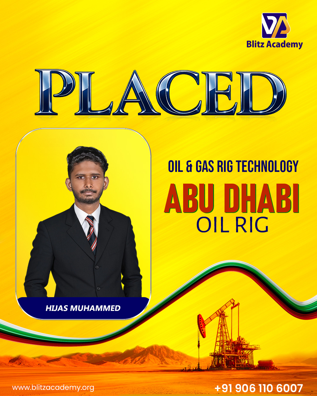 Hijas Muhammed, placed as Oil and gas rig technology (Abu Dhabi)
